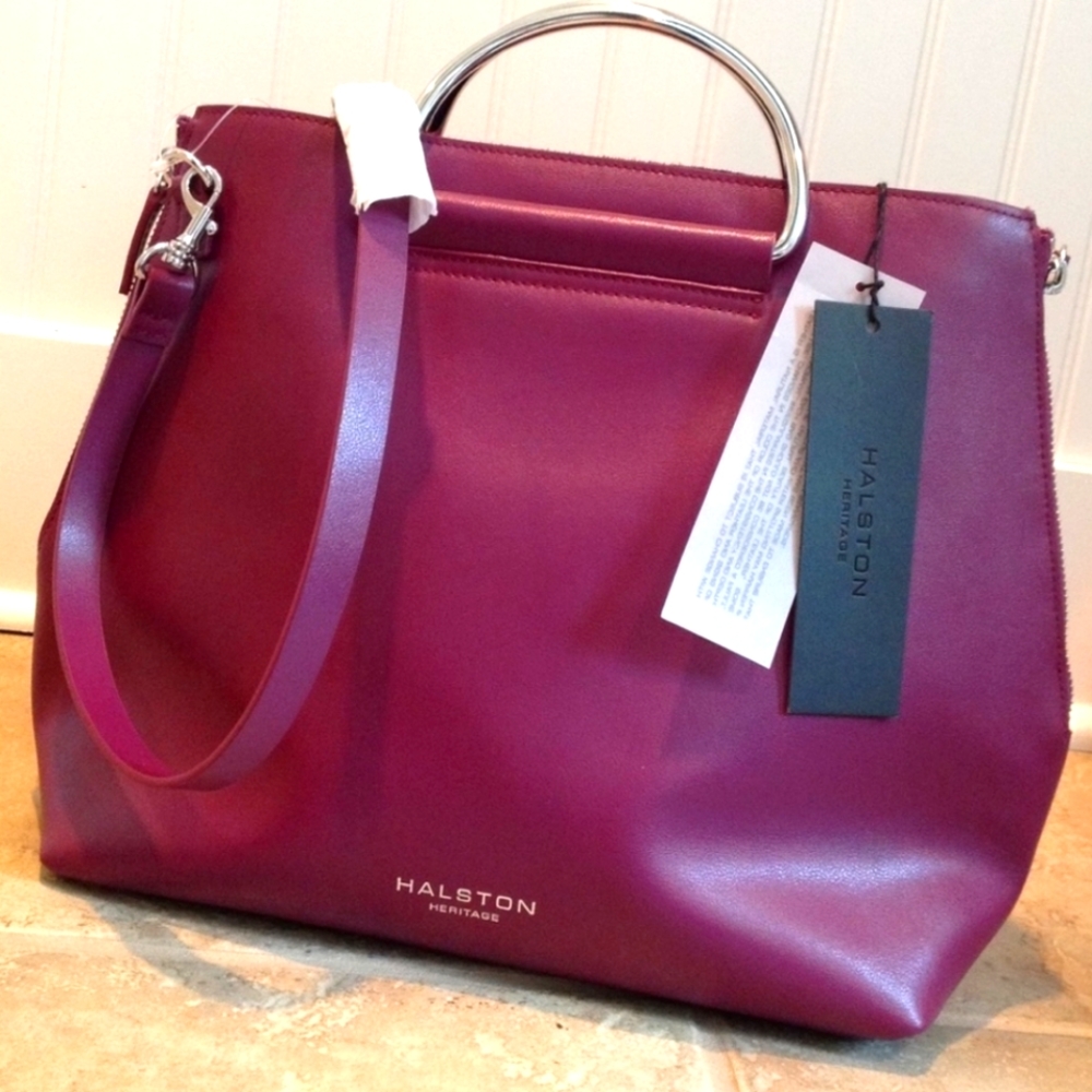 New Authentic HALSTON Heritage Leather/Suede Bag